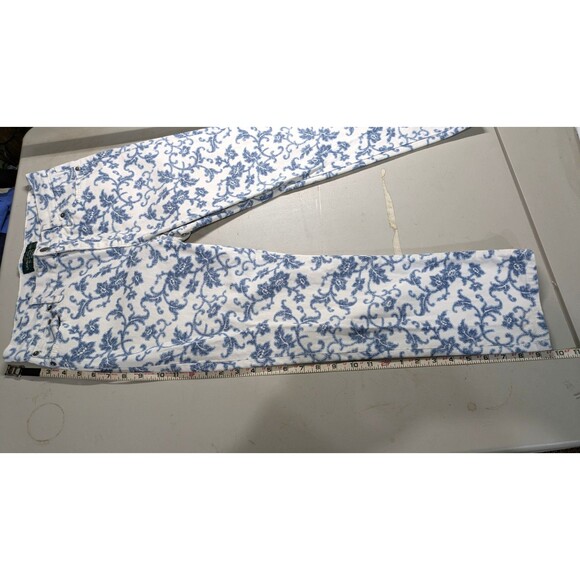 Vintage Ralph Lauren Jeans Co LRL Petite 6 Ankle Floral Jeans Blue White Zip Up - Picture 2 of 9